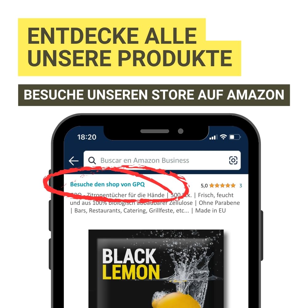 GPQ - Zitronentücher für die Hände | 500 Stk. | Frisch, feucht und aus 100% biologisch abbaubarer Zellulose | Ohne Parabene | Bars, Restaurants, Catering, Grillfeste, etc... | Made in EU