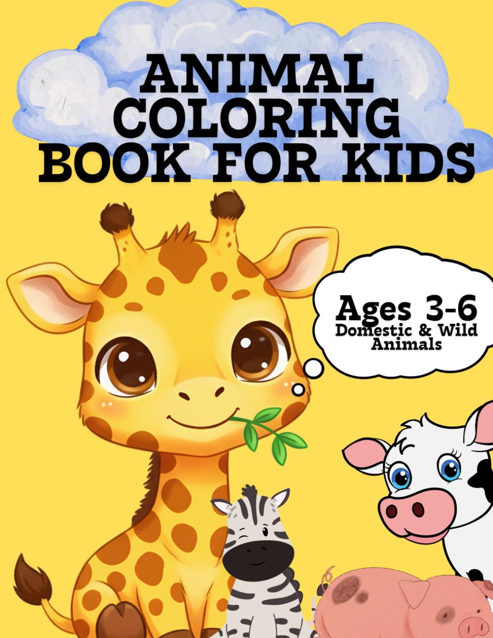 Animal Coloring Book for kids: Domestic & Wild Animals