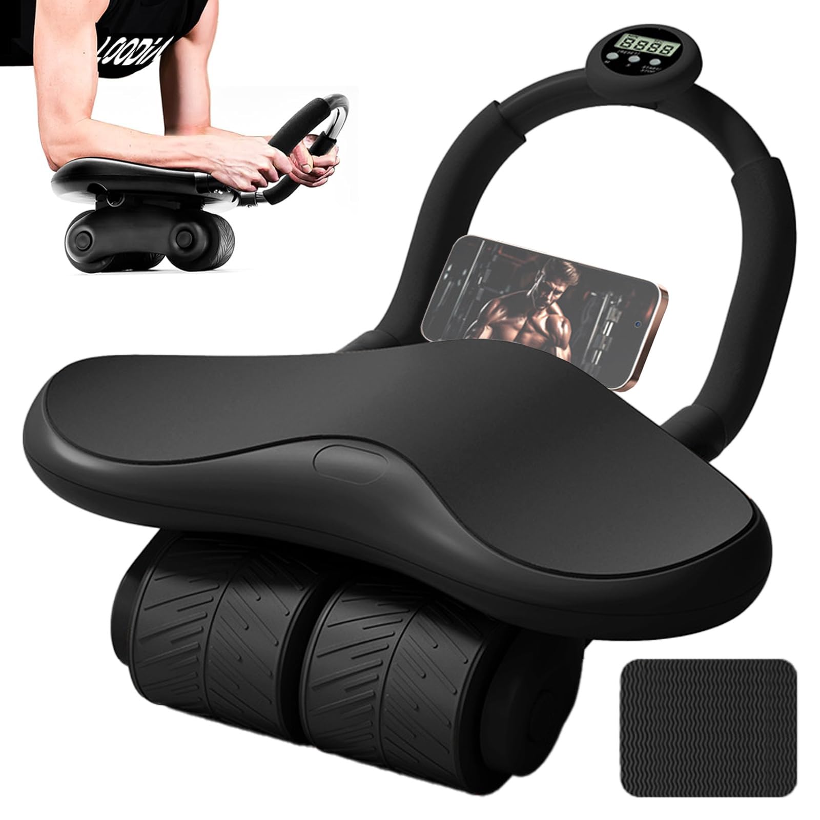 Rullo Addominali Con Rimbalzo Automatico - 6 Ruote Stabilità Max 150kg Per Allenamento Core - Foto 4