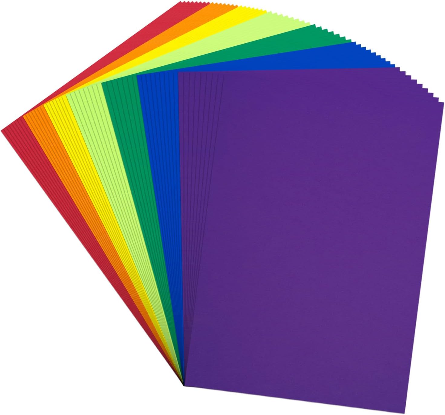 Construction Paper 12 x 18 Inch, 56 Sheets 7 Assorted Rainbow Colors Heavyweight 180 GSM/65 LB Colored Cardstock Paper Large Format Craft Paper for Kids Art Projects School Supplies and DIY Crafts