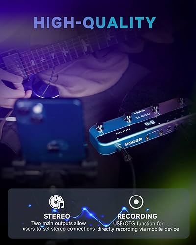 Miniatura 55 de MOOER Prime P1 - Amplificador de auriculares con procesador multiefectos, pedales de bajo con 126 efectos, afinador, amplificador, metrónomo