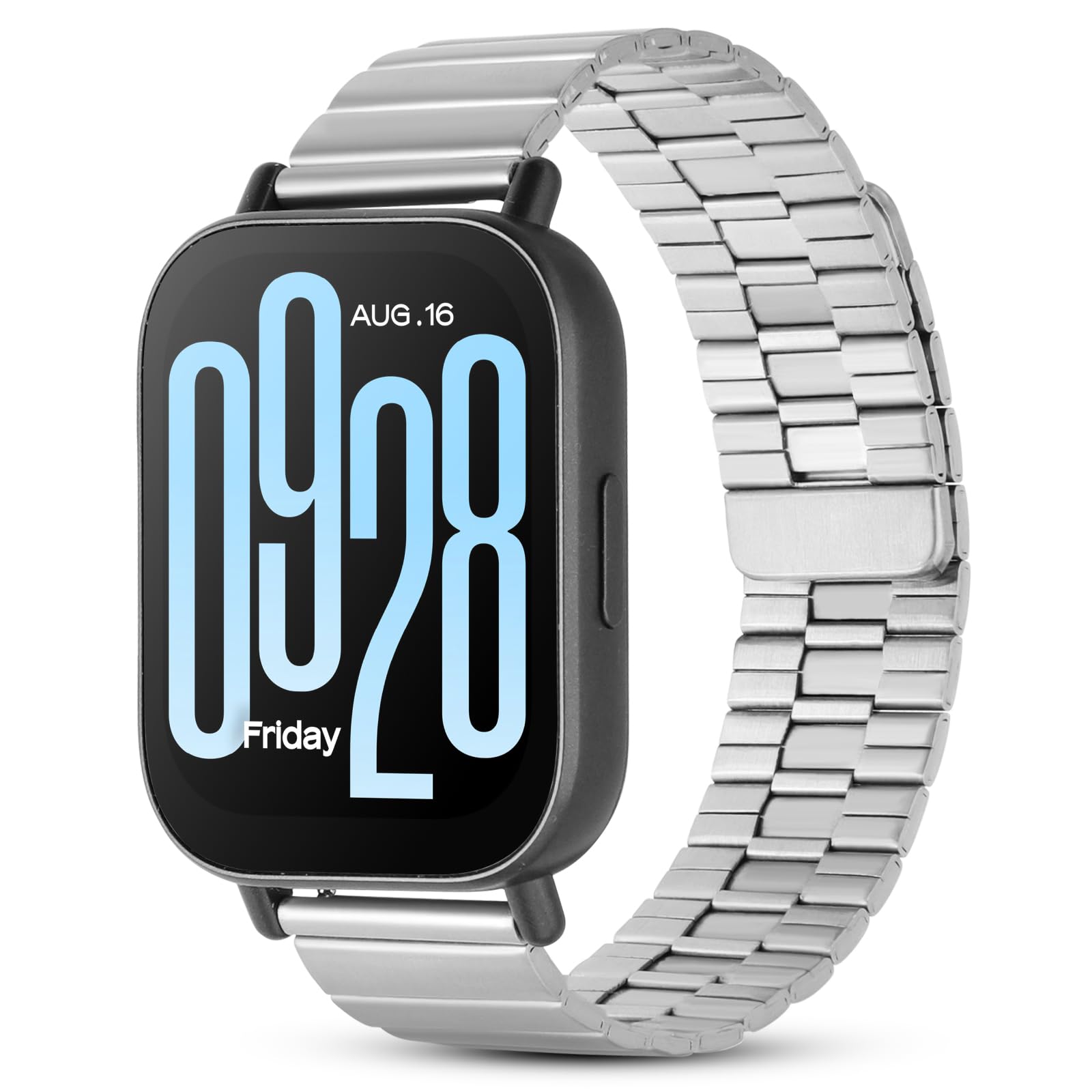 Correa Compatible con Correas Xiaomi Redmi Watch 5 Active/5 Lite,Bracelet Metalica de reloj Magnética Ajustable para Xiaomi Redmi Watch 5 Active/5 Lite Plata