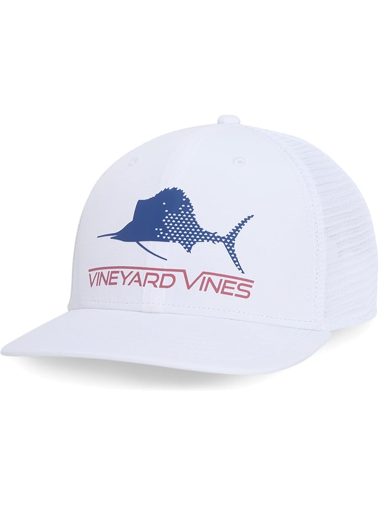 Blue Vineyard Vines Sport Marlin Logo Performance Trucker