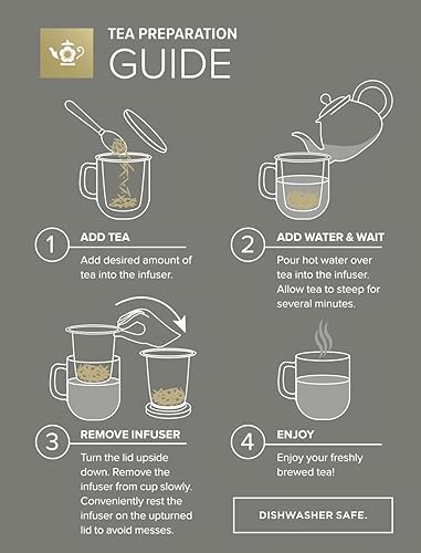 Miniatura 5 de Teabloom Taza de té de vidrio de borosilicato a prueba de calor y aislada con infusor para té suelto de hoja entera – Tea Purist's Choice – Taza de