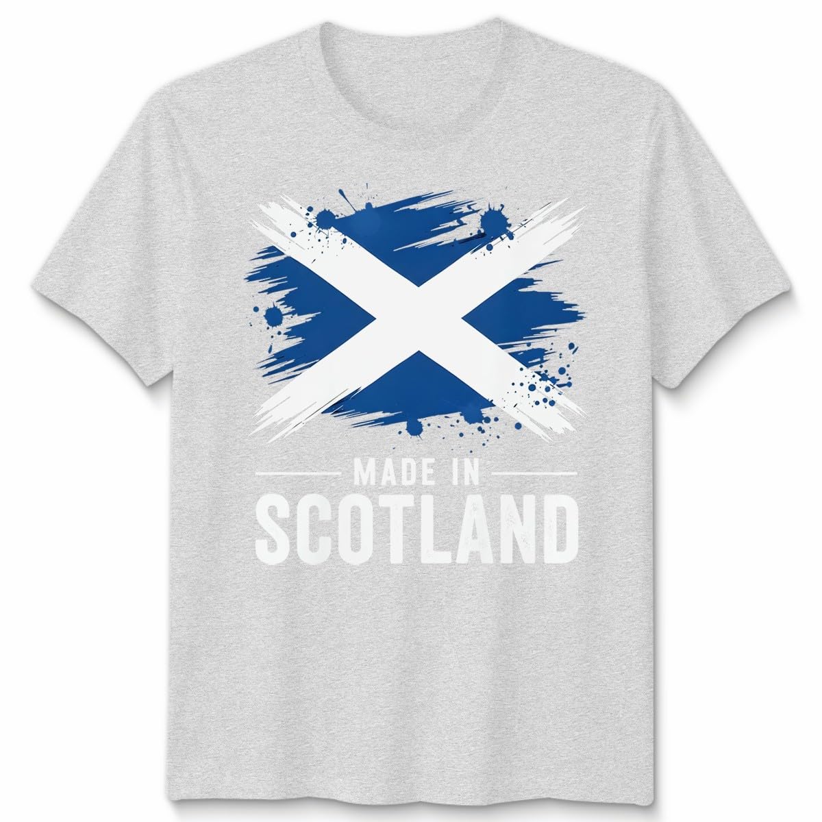 Made in Scotland Unisex T Shirt Scottish Flag Tee Football Rugby Fan Patriot Top Unisex 5XL Heather Grey