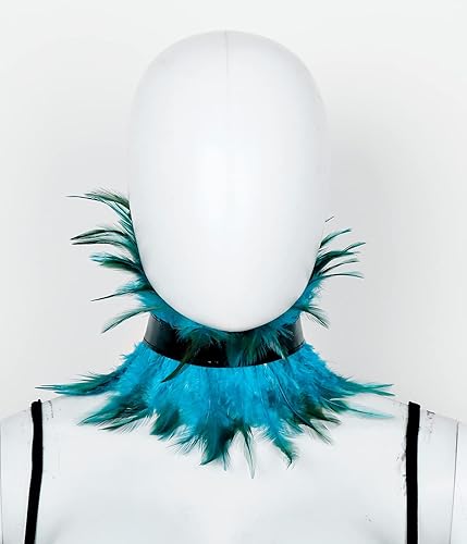 Miniatura 4 de L'VOW Gargantilla gótica de plumas naturales victorianas de cuero sintético para disfraz de Halloween