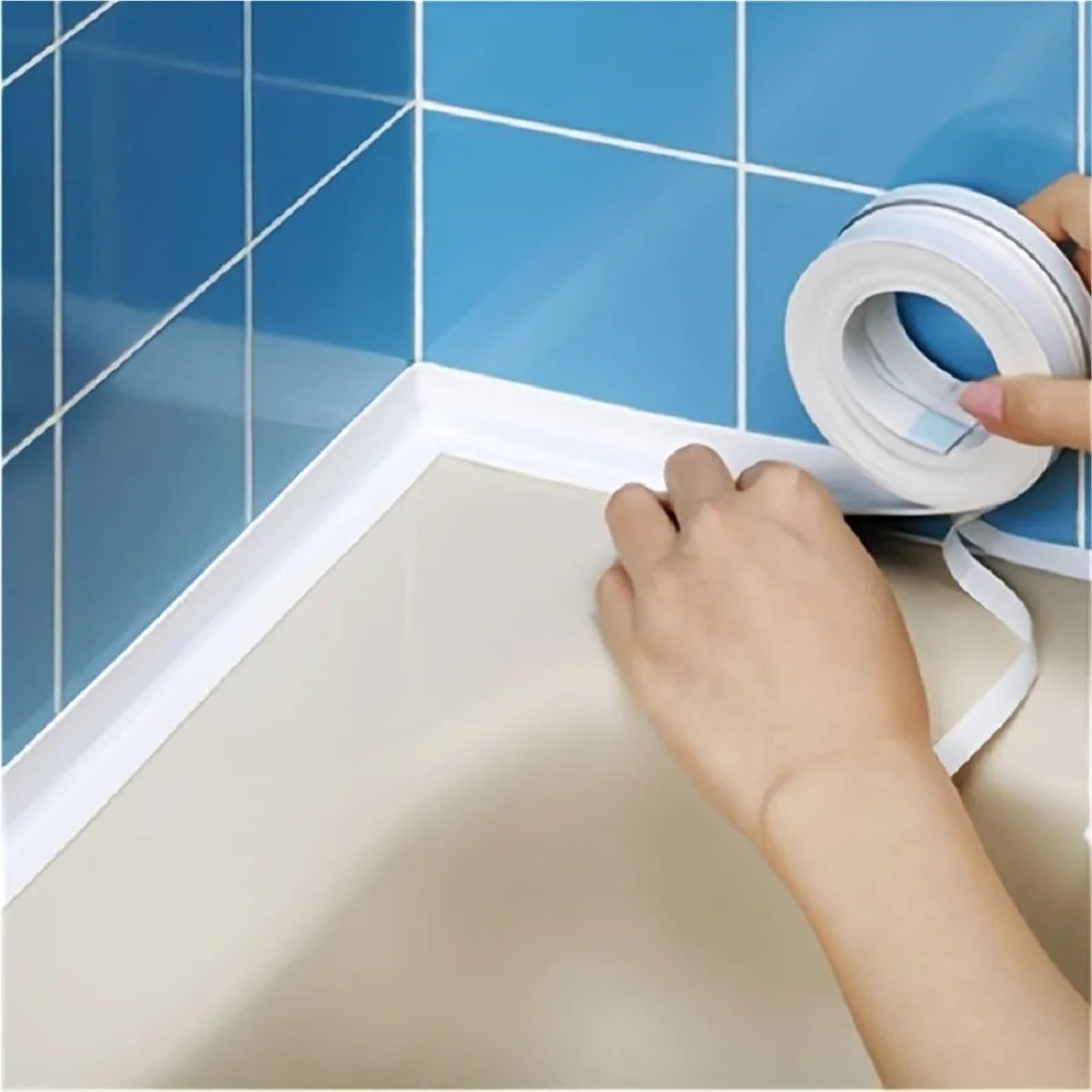 Nastro sigillante, 3 Rotoli di Nastro sigillante for Doccia da Bagno, in PVC, for WC, Nastri autoadesivi for lavello, Angolo Parete(Gray)
