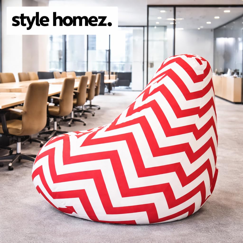 Style Homez Classic Cotton Canvas Stripes Printed Bean Bag XXL Size Cover Only 2