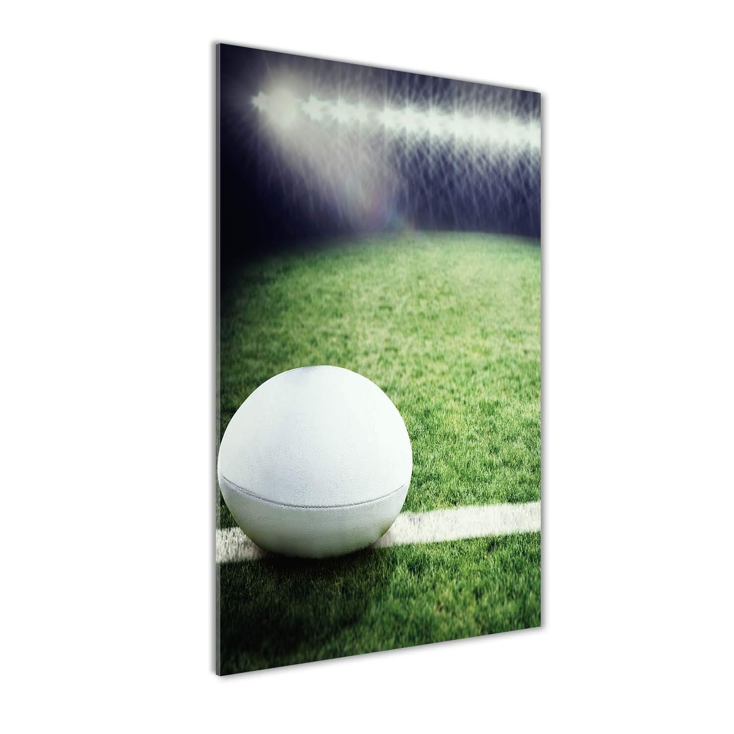 Impression sur verre panoramique 60x120 cm ballon de rugby vert intense