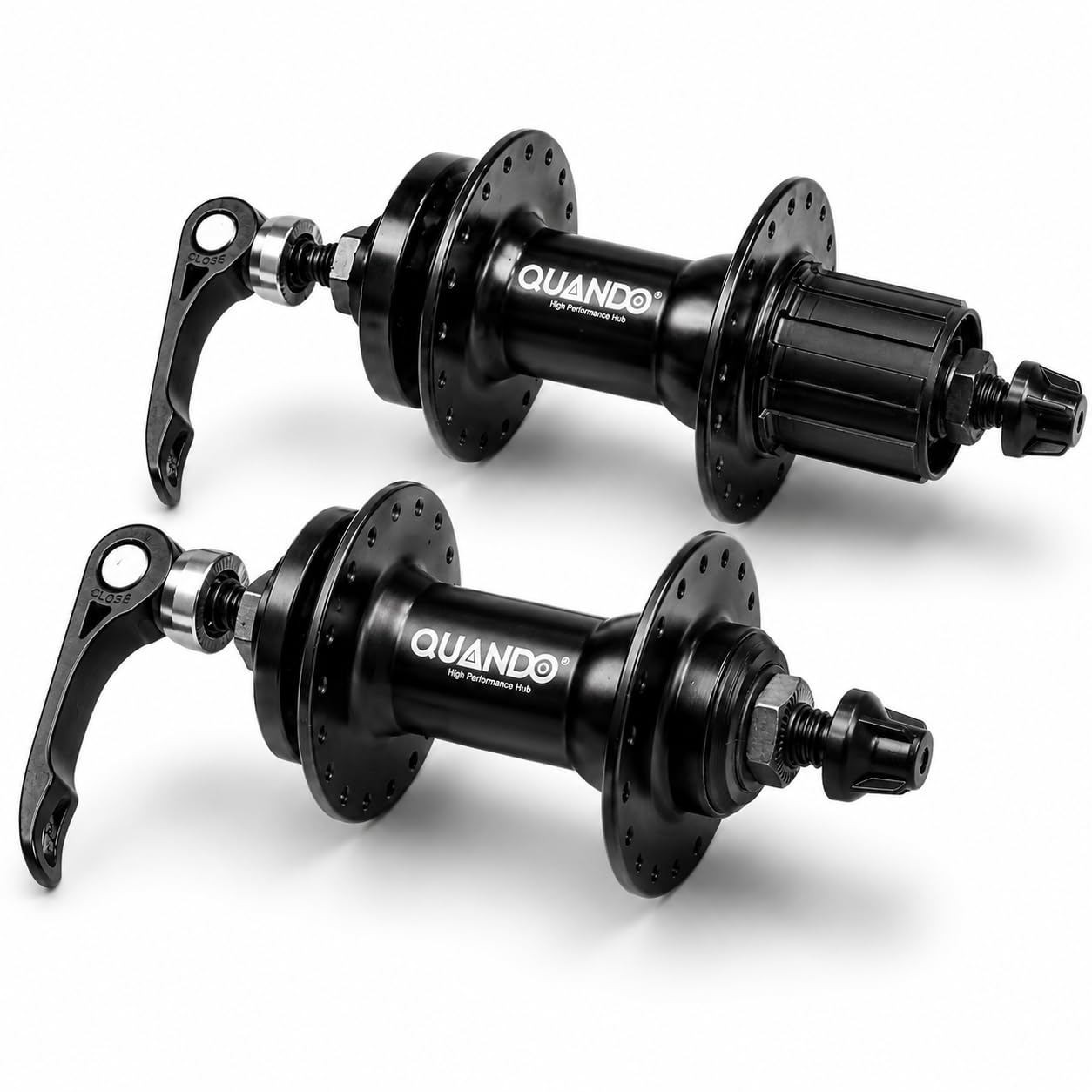 QUANDO Front & Rear Bicycle Hub Set for 8/9 Speed Cassette, 36H, QR, Disc Brake Compatible, Alloy, Without Bearings, Black-image-6