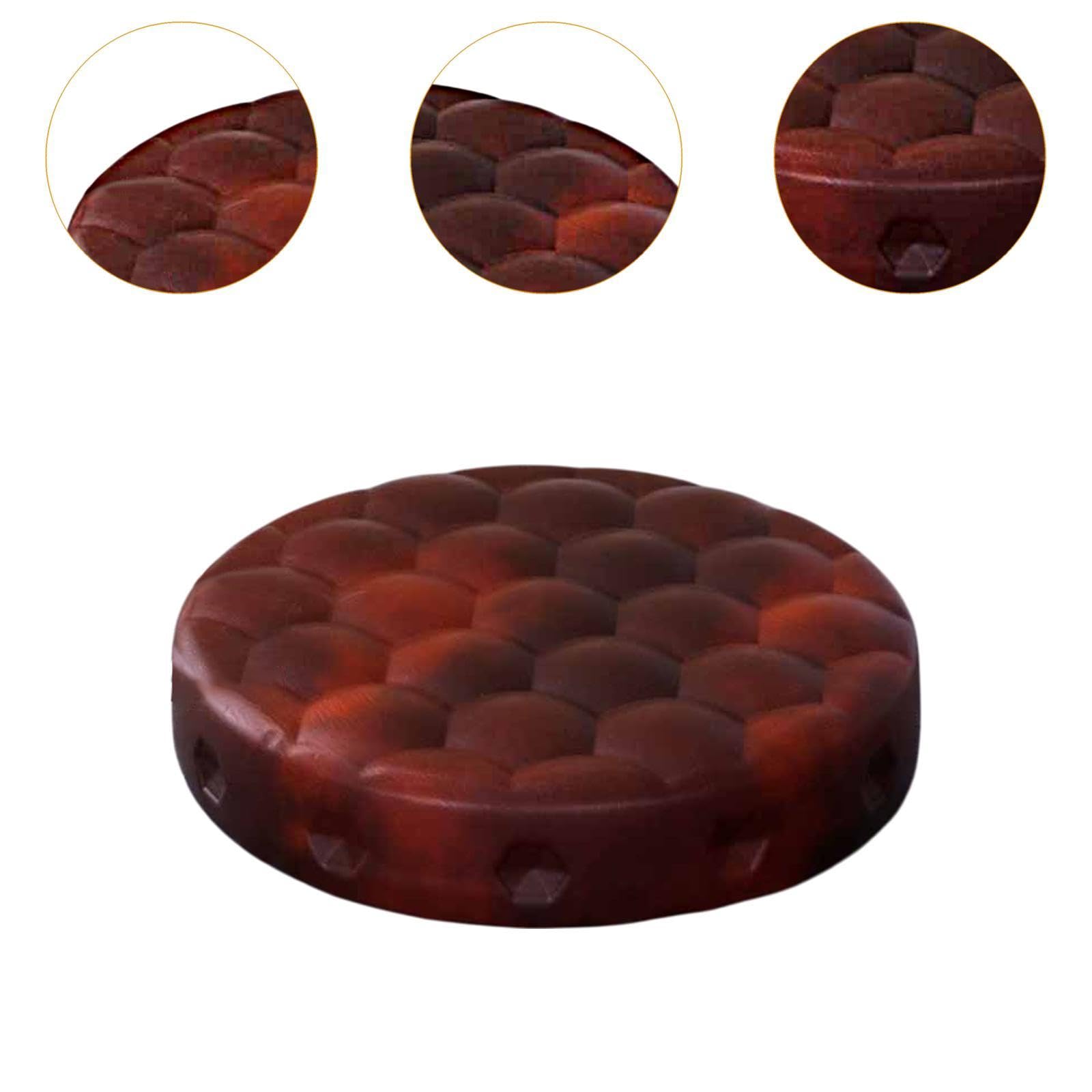 Bothyi Round Seat Cushion for Bar Stool PU Leather Cover Seat Top Easy Installation Comfortable Replacement for Restaurant Salon SPA, Dark Red