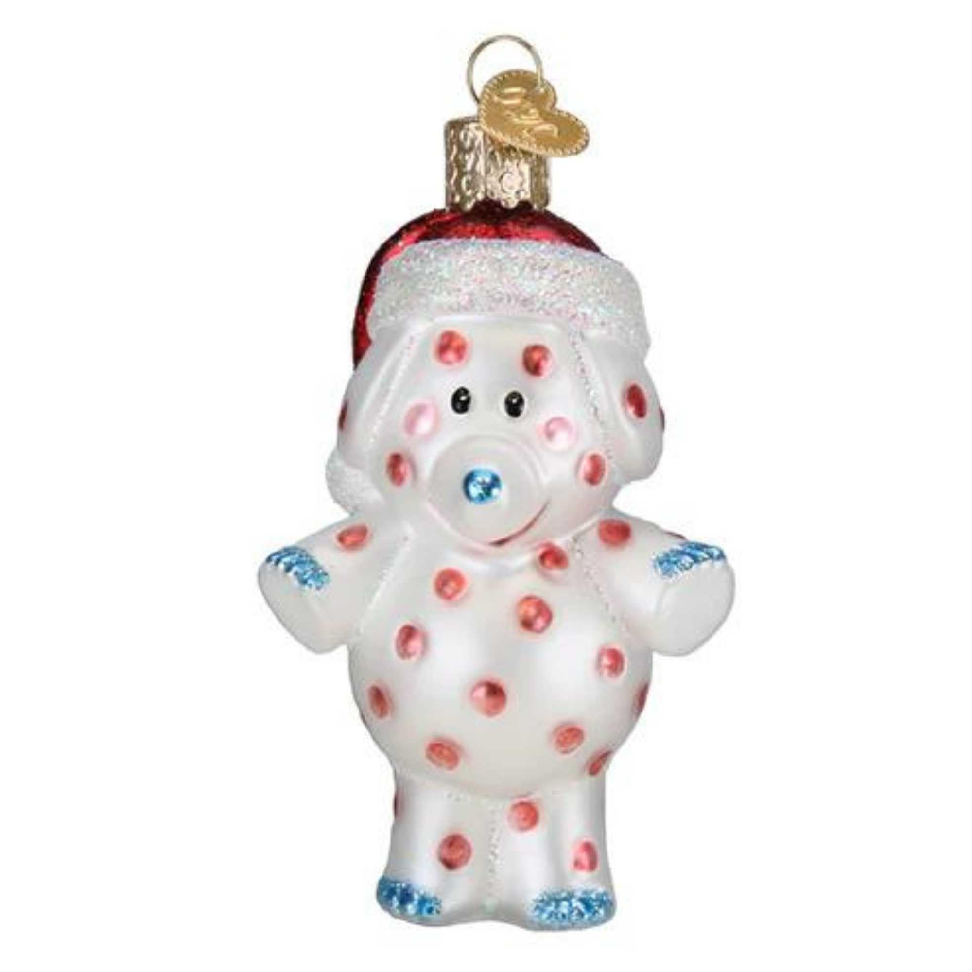 Old World Christmas Spotted Elephant Glass Blown Ornament for Christmas Tree, Handcrafted Holiday Decoration, Rudolph Collection