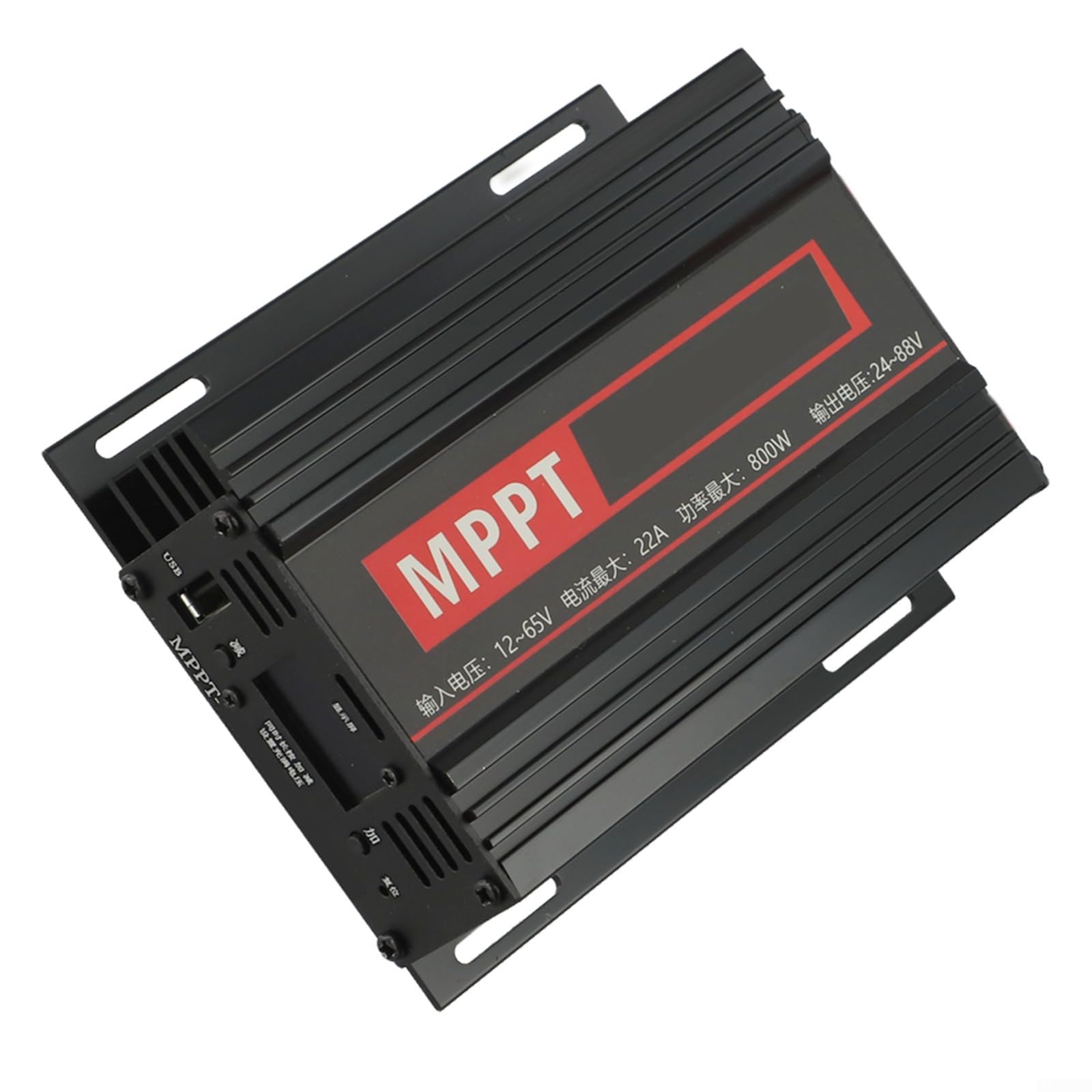 MPPT Controlador de impulso solar 800W 22A, regulador de carga de pantalla LCD para sistemas de batería de 24V/36V/48V/60V/72V, aleación de aluminio con protección contra sobretemperatura (2PCS)