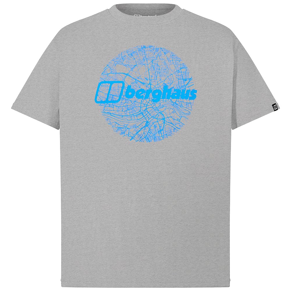 Berghaus Men's Map of The Toon Tee, Grey Marl BCI, 3XL