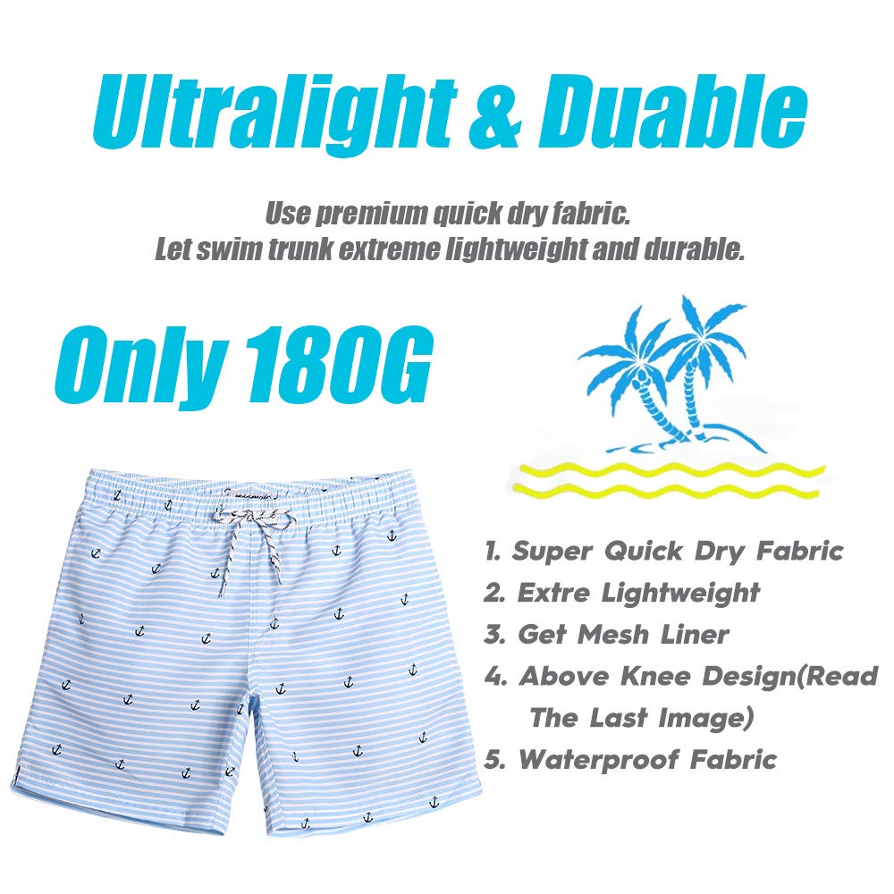 MaaMgic Pantaloncini da Bagno da Uomo Asciugatura Veloce Costume da Bagno per Surf sulla Spiaggia Multi-funzioni Allenamento casa con Fodera in Mesh con Fodera in Mesh