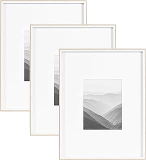 Kate and Laurel Gibson Modern Wall Picture Frame Set of 3; 16x20 matted ...