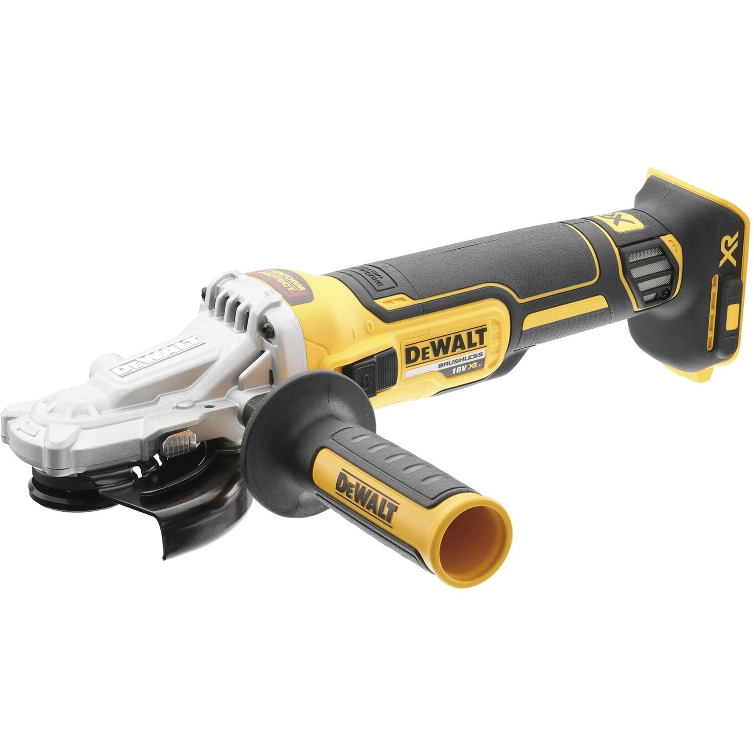 Dewalt DCG405FNT-XJ płaska głowica WKS 125 mm, 18 V (podstawowa), czarny/żółty