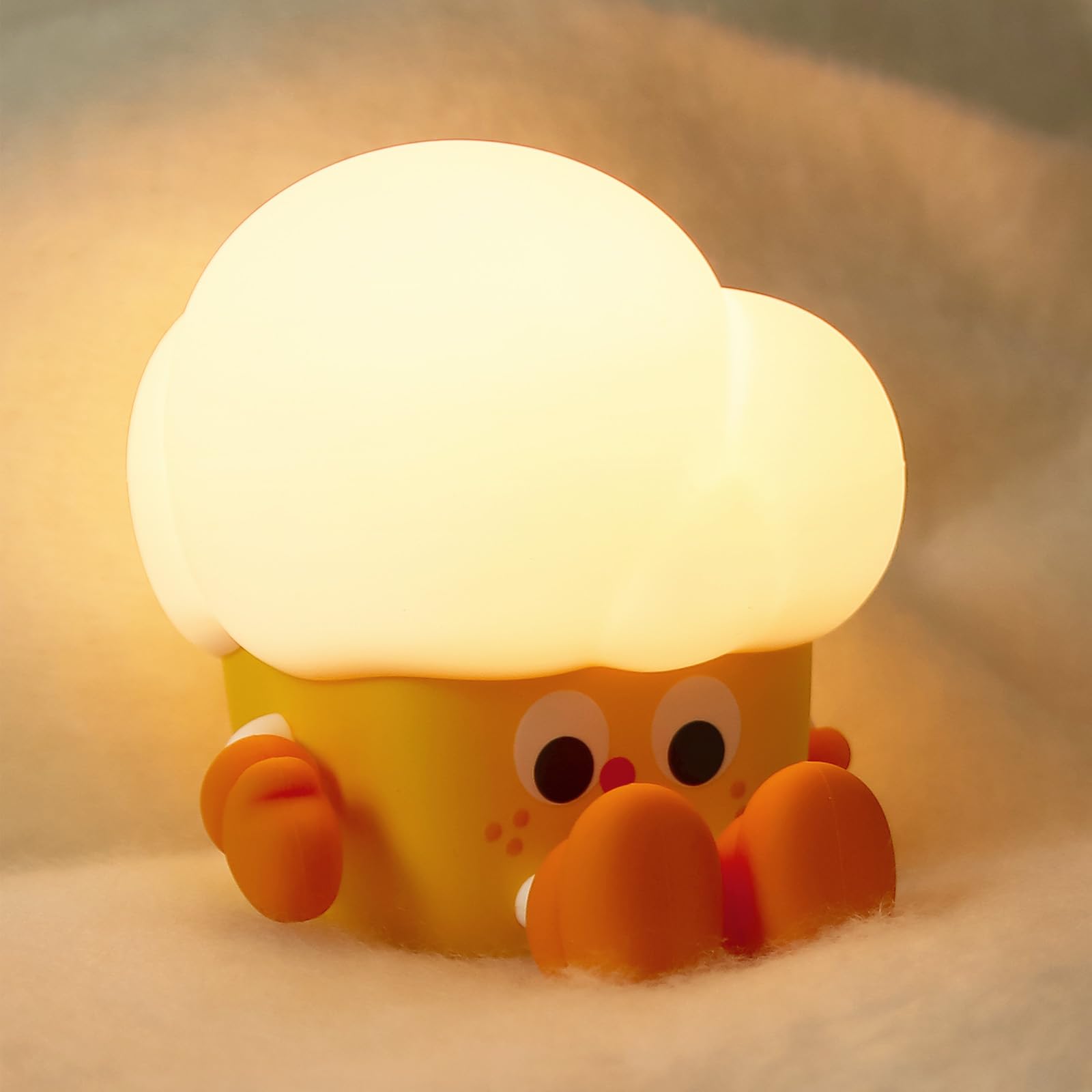 TriPro Cartoon Food Silicone Nursery Night Light Baby Room Decor Desk Lamp Bedroom Decorations (Popcorn)