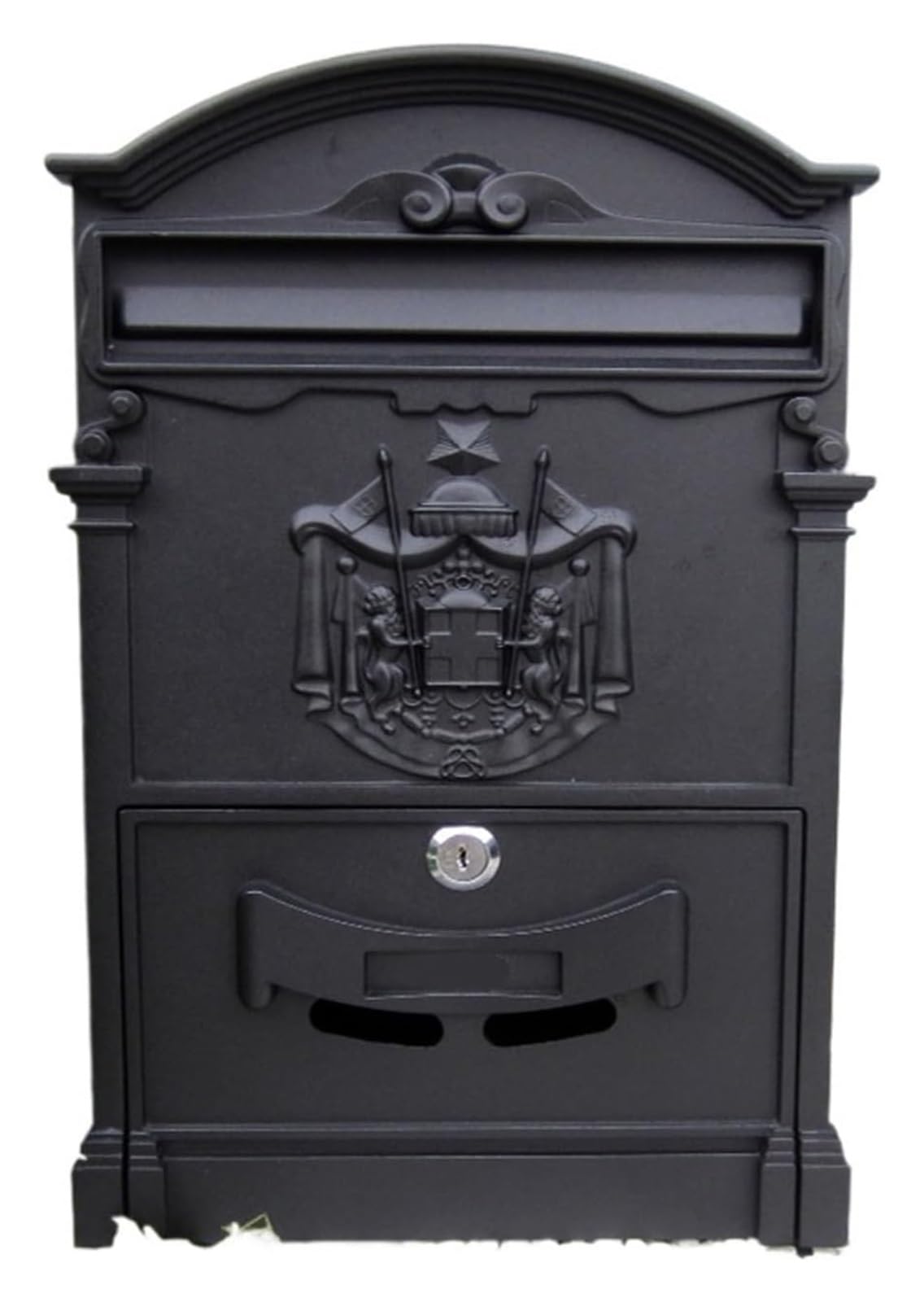 FGJsfhrDTU Letter Box, Large Capacity Postbox Security Mail Letter Post Box Outdoor Box(Red Antique Copper)(Black)