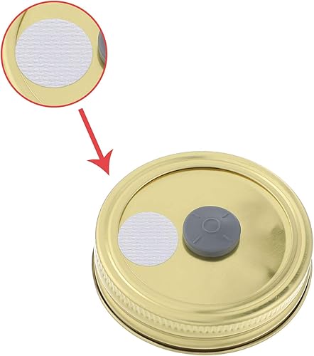 Miniatura 3 de Pegatinas de papel de filtro sintético de 0.787 in, 0,3 m, disco de filtro de hongos, aplicado debajo de la tapa del frasco de boca ancha para el