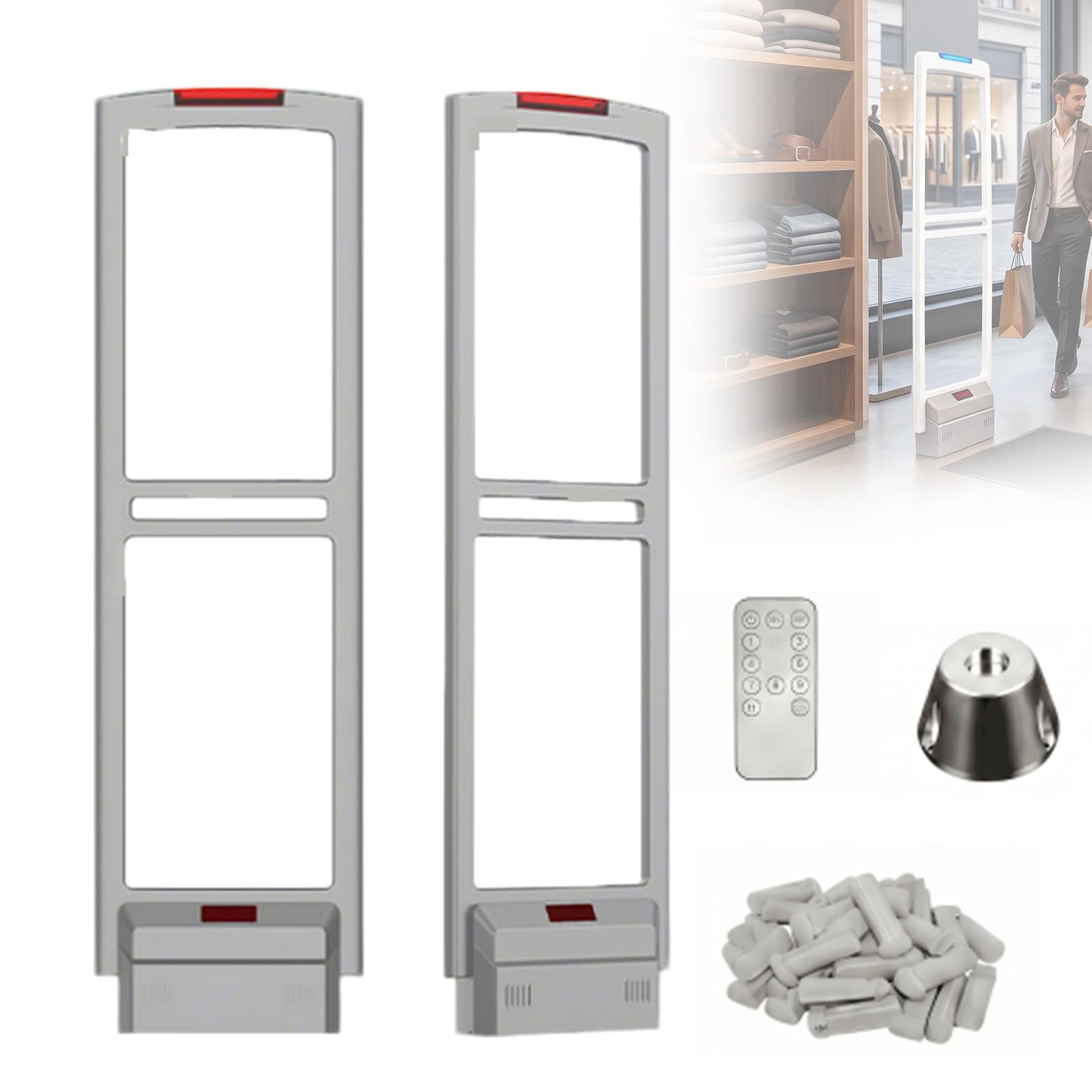 Sistema de Puerta de Seguridad antirrobo EAS con un avanzado de Control DSP | Amplio rango de detección, fácil instalación, accesorios completos, pantalla digital,alarmas instantáneas
