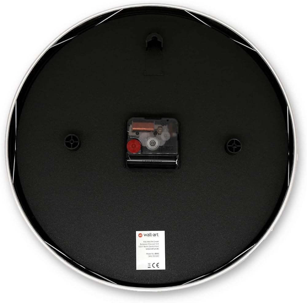 Horloge Murale Aluminium Silencieuse 40 Cm - Aspect Doré Noir - Salon Bureau Cuisine Horloge Cuisine Moderne