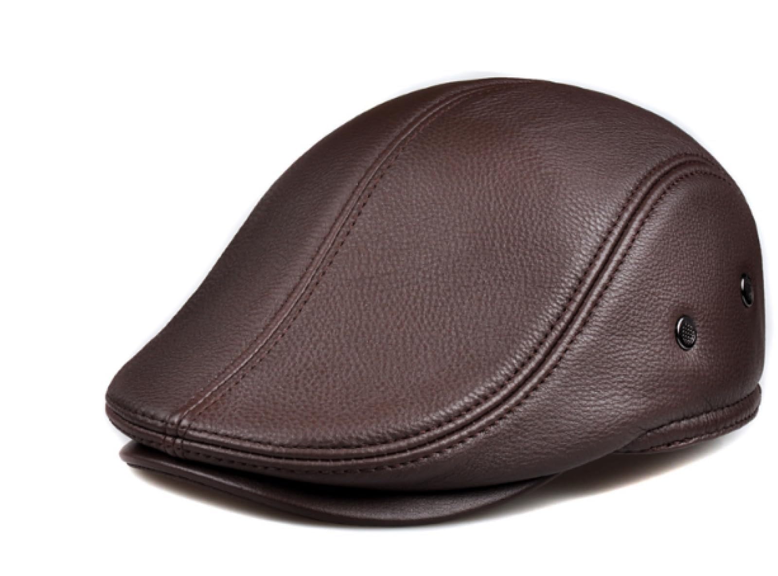 Coppola Uomo Cappello Invernale da Uomo in Pelle da Strillone, Berretto Caldo con Protezione per Le Orecchie, Cappello A Becco D'Anatra, Cappello da papà, Stile Vintage per Il Tempo Libero