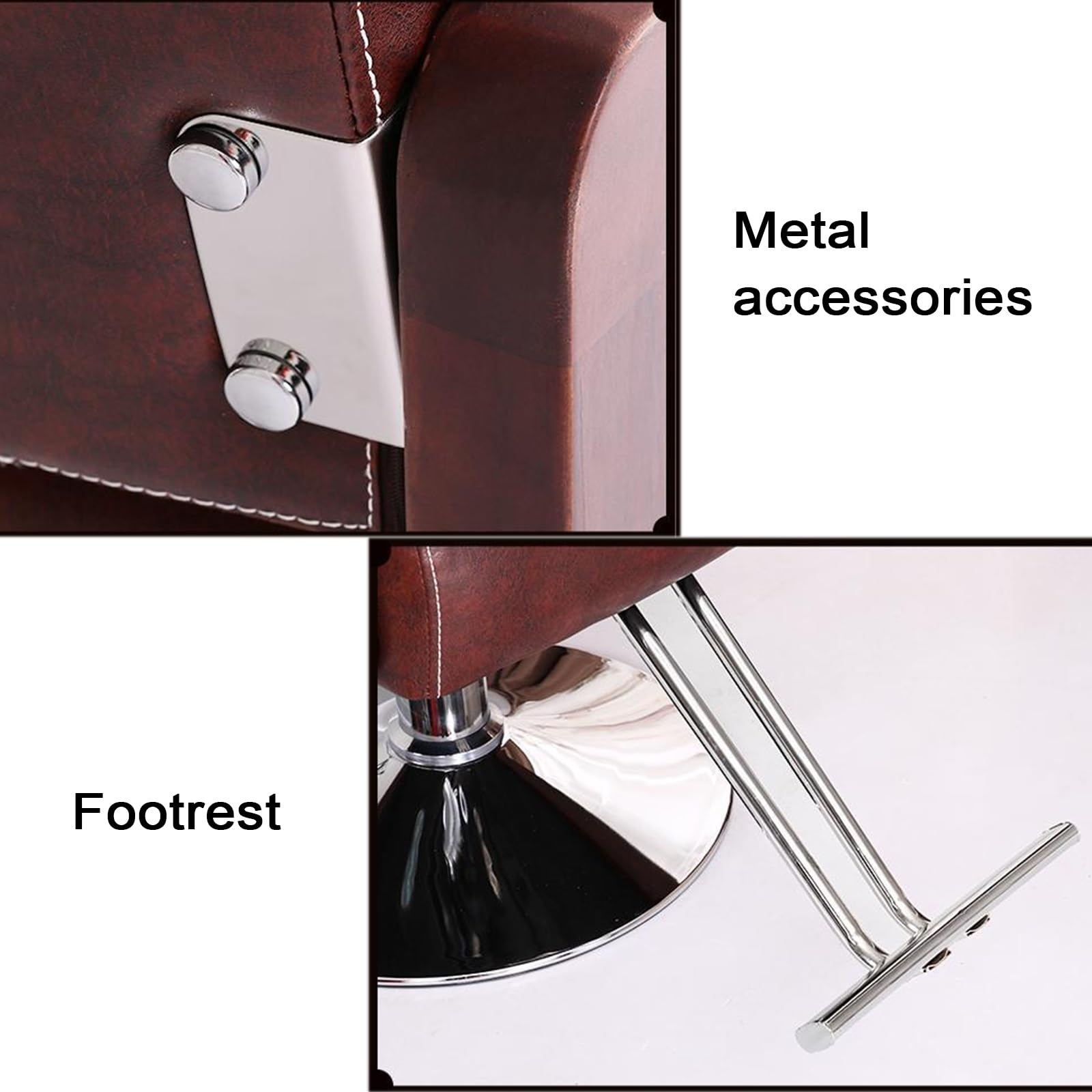 Sillas de barbero, Silla de salón Resistente para estilistas - Silla de barbero Ajustable de Cuero sintético con reposabrazos de Madera Maciza para barbería y SPA - Cómoda Silla de Estilista