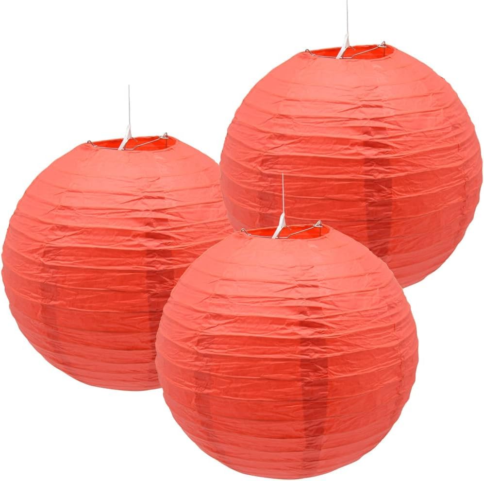 GreenUniverse 10 Inch INCH RED Chinese Japanese Paper Lanterns Decorative Hanging Balls 3 pcs (RED, 10 INCH) (B0CMBLCC41) Amazon Price History, Amazon Price Tracker