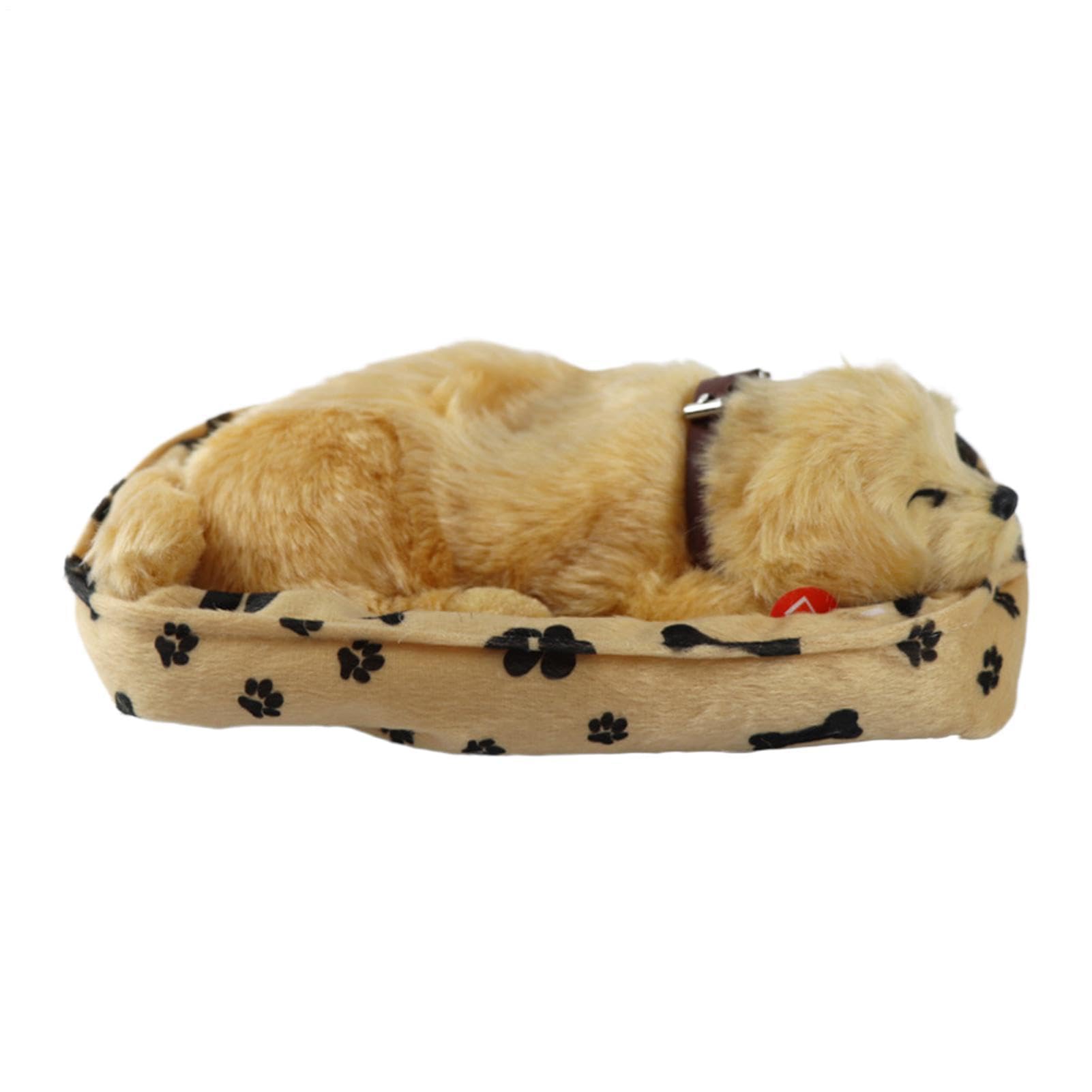 Breathing Stuffed Animal, Plush Interactive Puppy Toy, Realistic Dog Stuffed Doll, for Children Bedtime Sleep Travel Car Vacation Road Trip Daycare Christmas