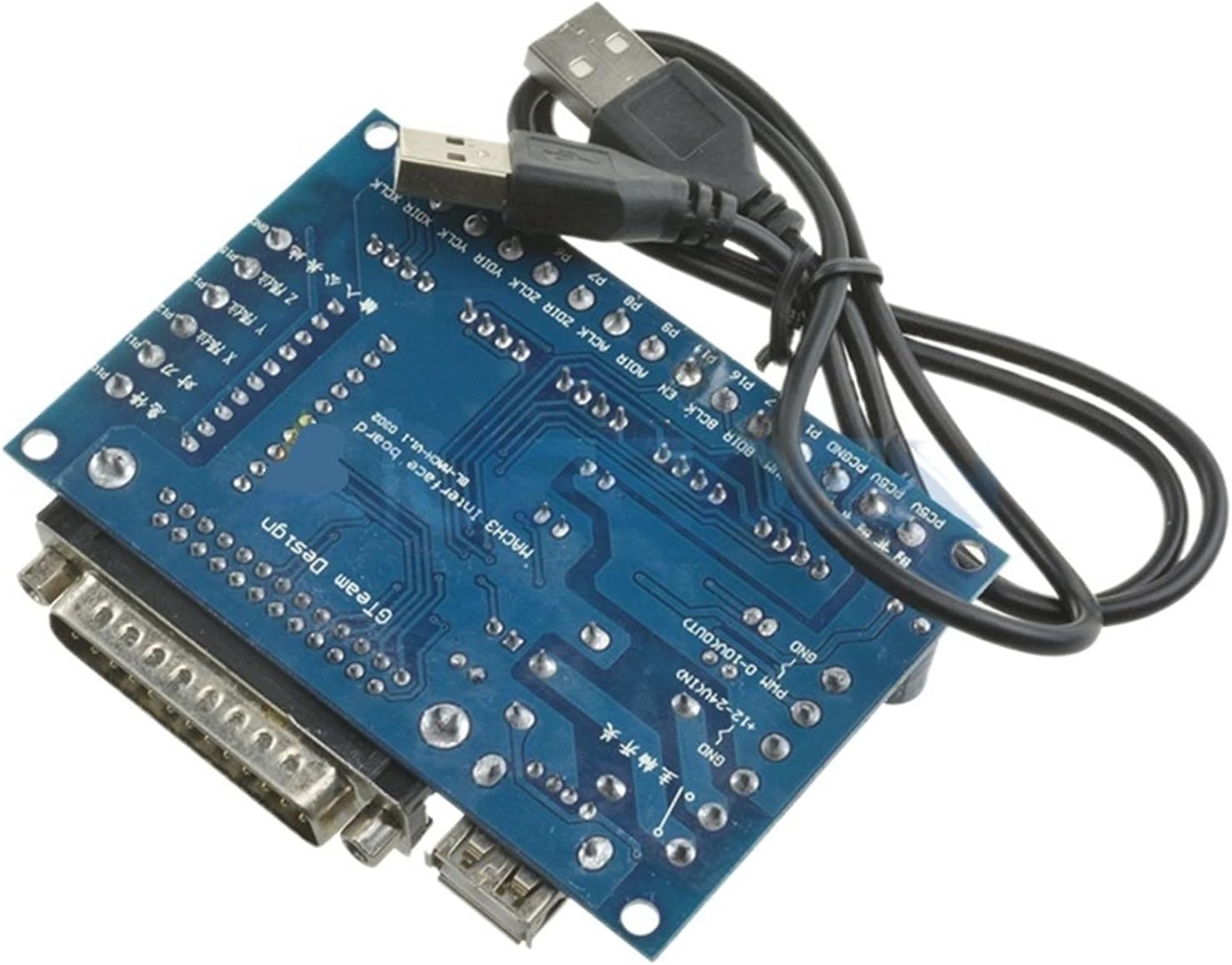 5 Axis Cnc Breakout Board Stepper Motor Driver Module Optocoupler Isolated Engraving Machine Board 12v-24v with USB Cable