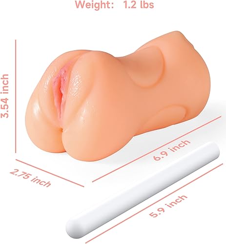 Miniatura 9 de Masturbador masculino 3 en 1 realista coño de bolsillo con palo de secado, juguete sexual masculino de doble extremo, lengua bucal, vagina
