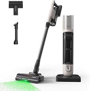 Tineco Pure One Station 5 Pro aspirateur Balai sans Fil avec Base Auto-Vide 2.5 L, 100 Min d’Autonomie, Brosse Anti-Enroulement, Détection Poussière LED 120°, 200 AW, Accessoires pour Multi-Surfaces