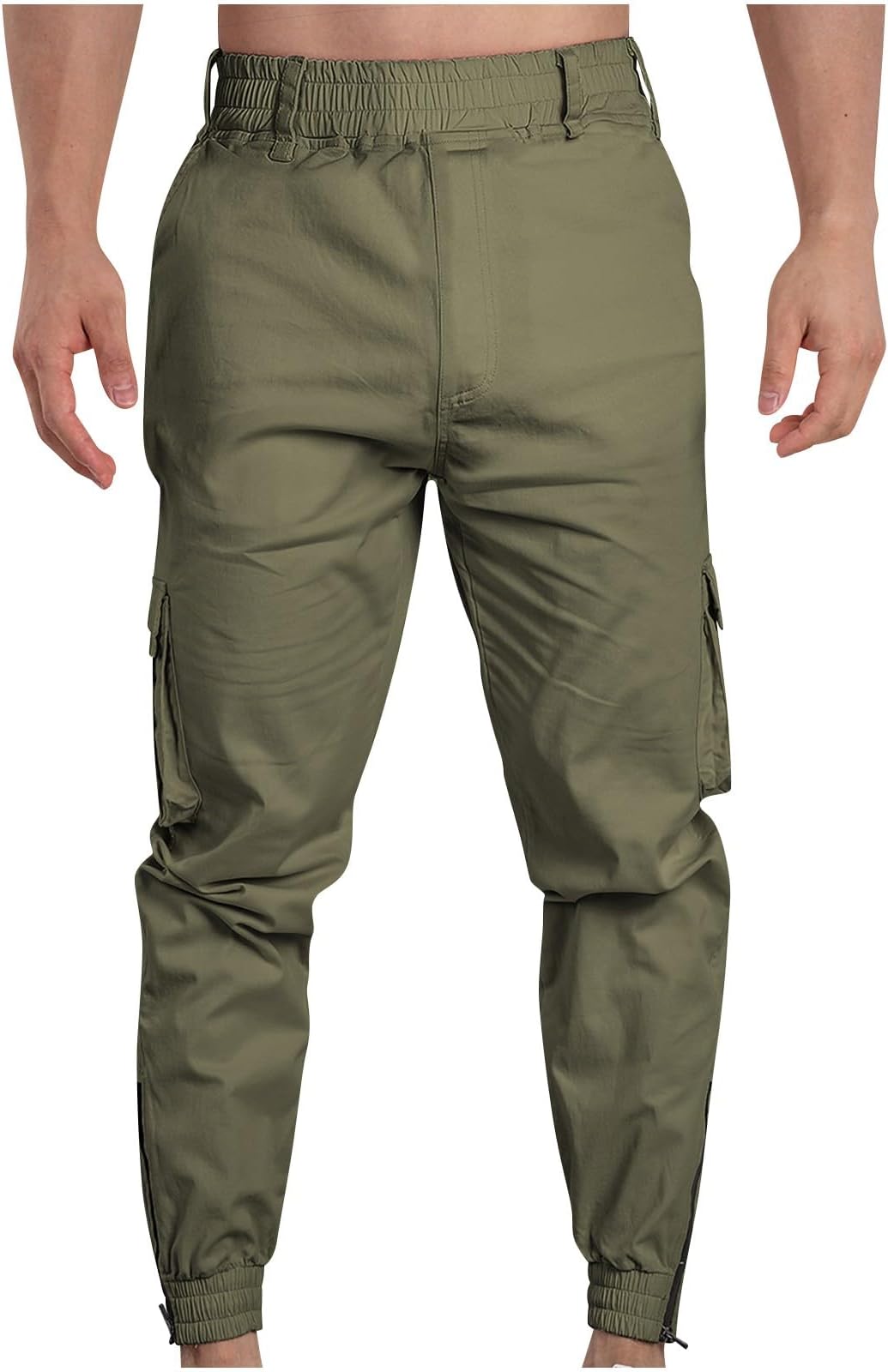 Men's Durable Work Pants with Adjustable Waist Pants Multi-Pocket Hiking, Hunting, and Outdoor Trouser Trendy