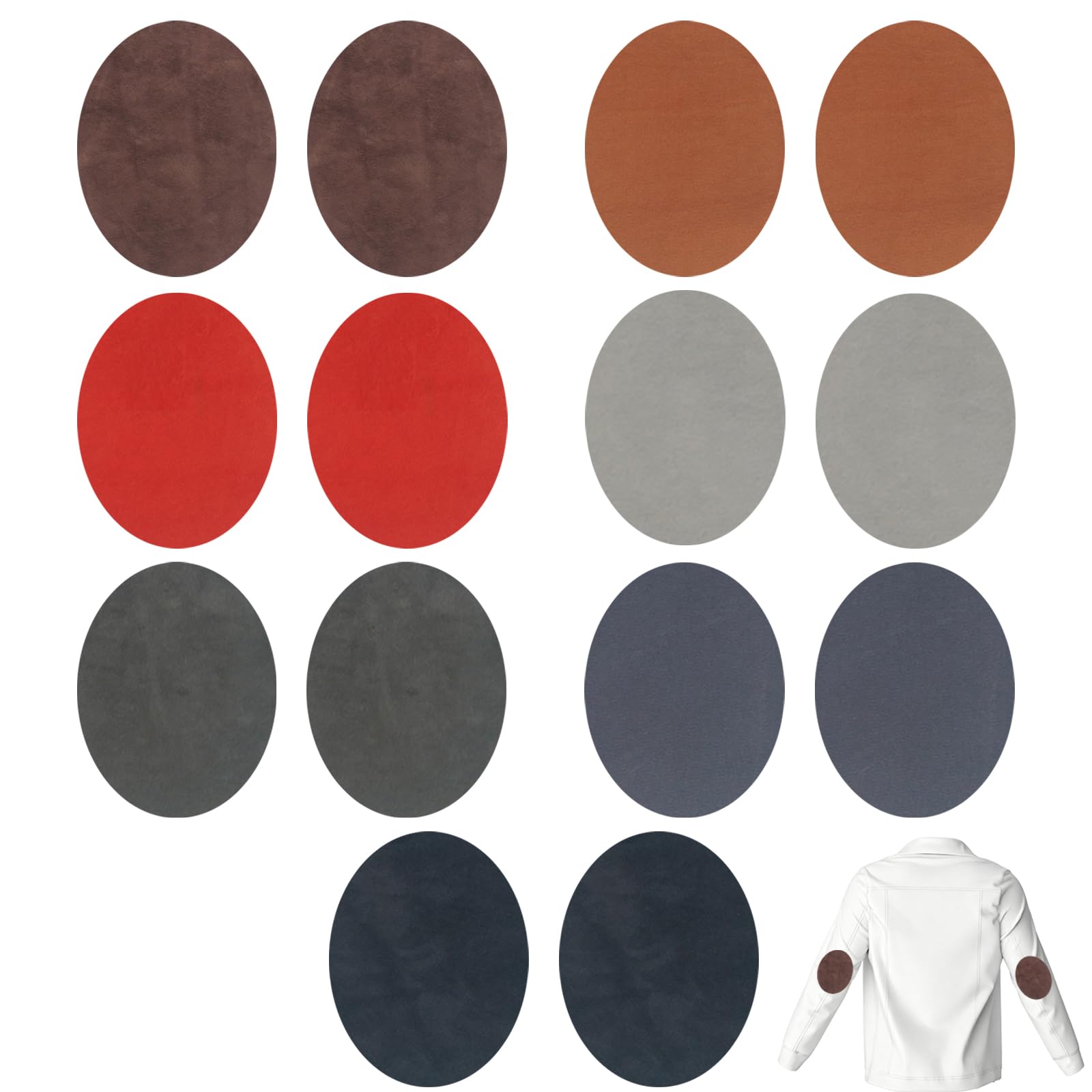 14 Pcs Iron-On Patches for Clothing, 14 x 11 cm Oval Elbow Patches