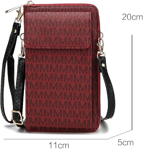 Miniatura 6 de MKF Collection Bolso cruzado para teléfono celular para mujer, bolso de mano de piel sintética con múltiples bolsillos, correa para la muñeca