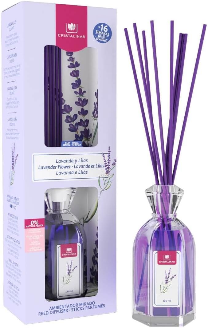 CRISTALINAS Air Freshener, Reed Diffuser, 180ml / 16 weeks, 0 alcohol