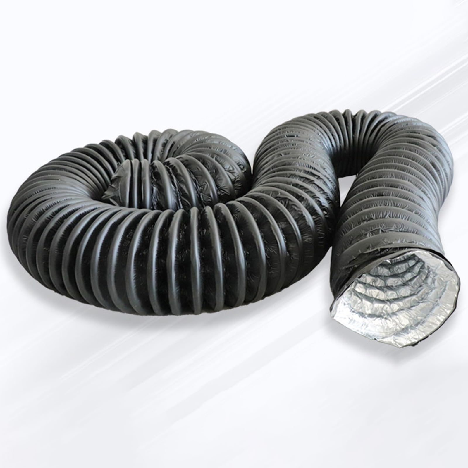 6m Flexibler Isolierter Abluftschlauch für Wäschetrockner, PVC-Aluminiumfolien Schlauch, Flammhemmender Lüftungsrohr Abluftkanal für Küche Dunstabzugshaube(100mm/4in)