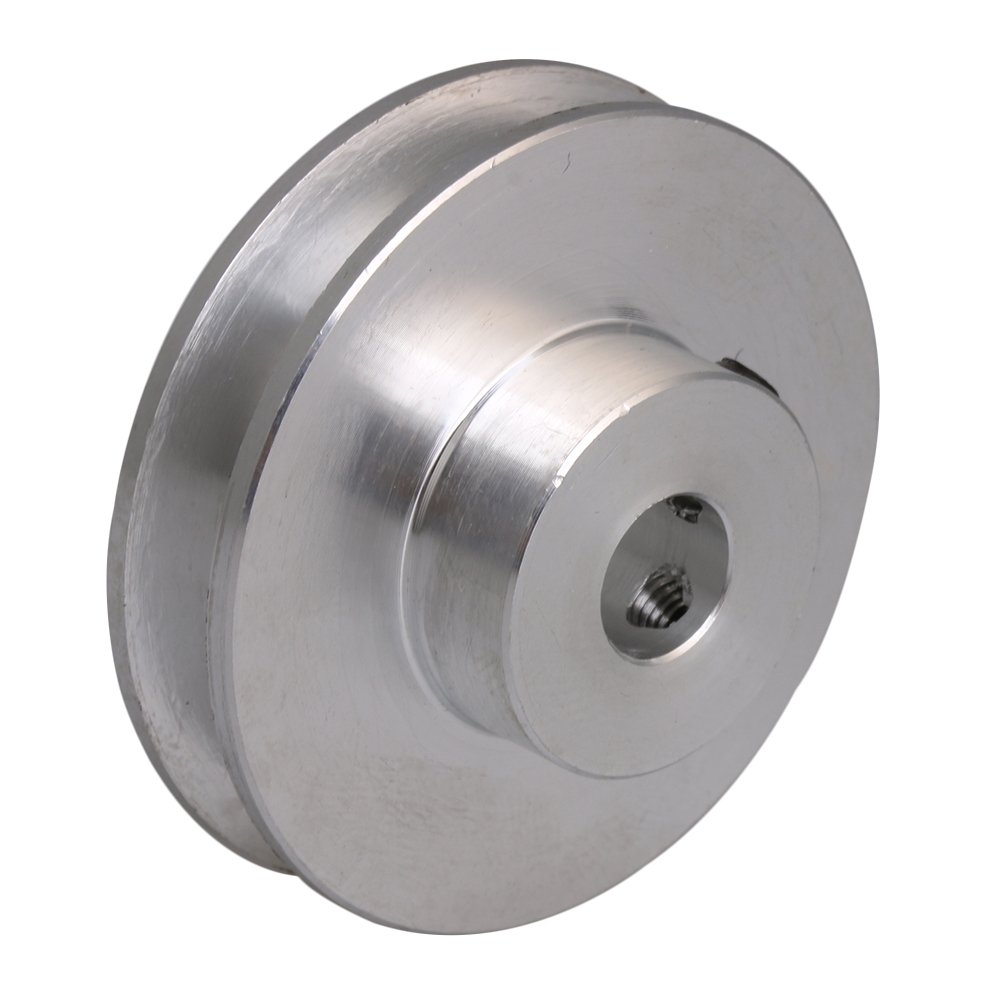 8mm Fixed Bore Single Groove Pulley Wheel Silver Aluminum Alloy 41x16x8mm for Motor Shaft 3-5mm PU Round Belts — Amazon image 2