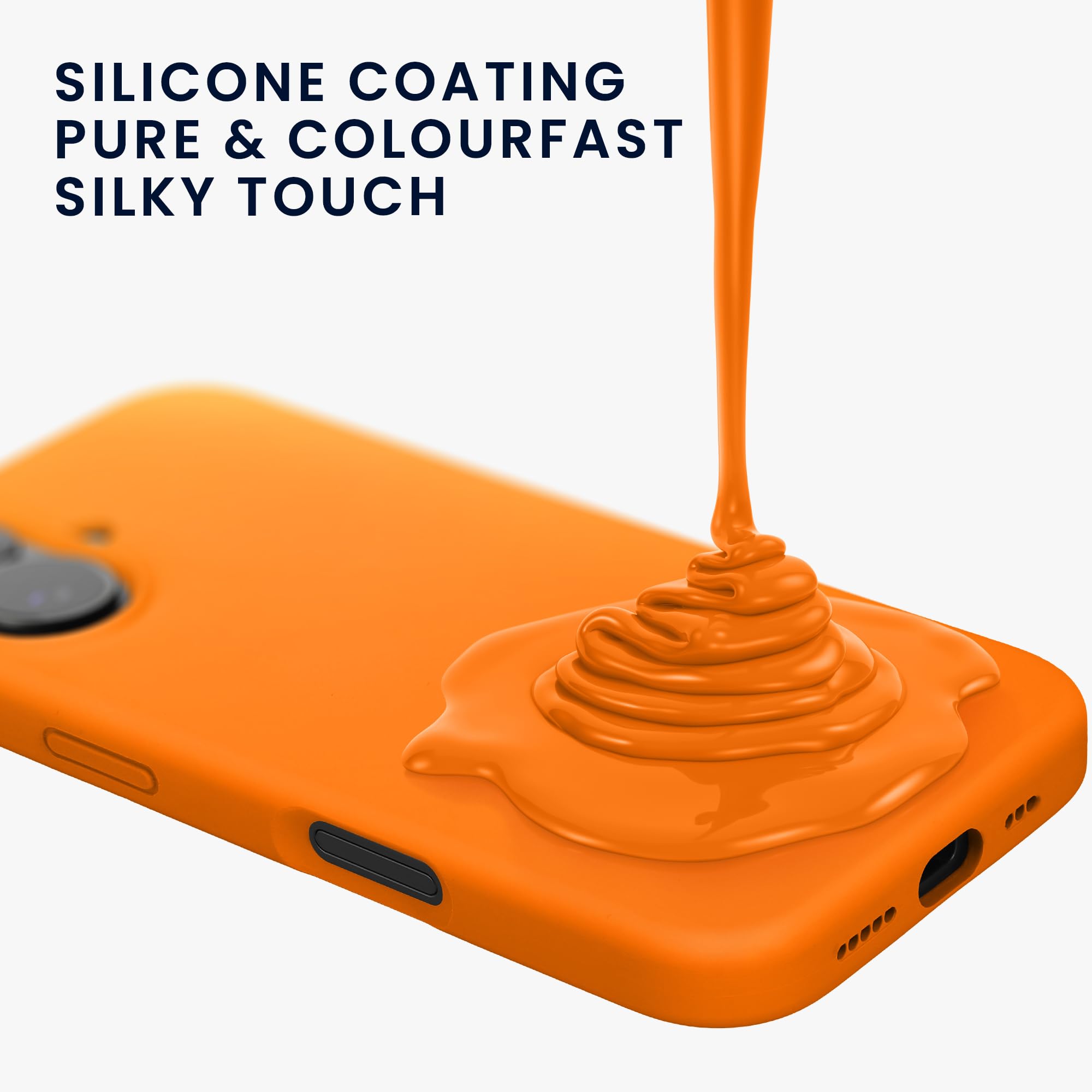 kwmobile Cover per iPhone 17 Custodia - Back Case per Smartphone in Silicone TPU - Protezione Gommata - arancia fruttata