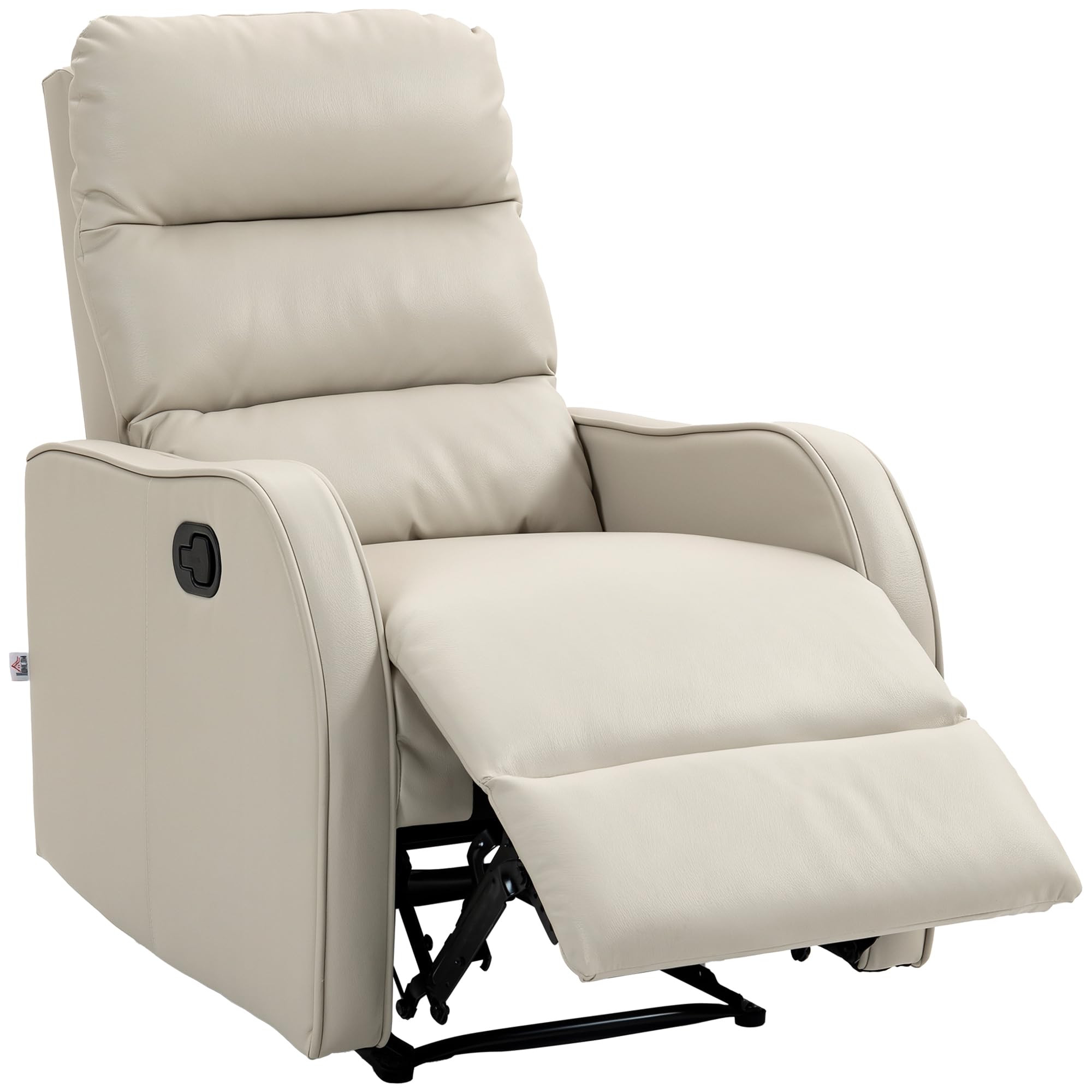 HOMCOM Sillón Relax Reclinable Manual hasta 160° 65x89x100 cm Crema