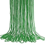 HOOSUN 30 Pack Mardi Gras Beads Necklaces Bulk, Mardi Gras Accessories for Party Favors, Green Decoration St Patricks Day Necklace Party Supplies Mardi Gras Decor For Party, School Event,Home