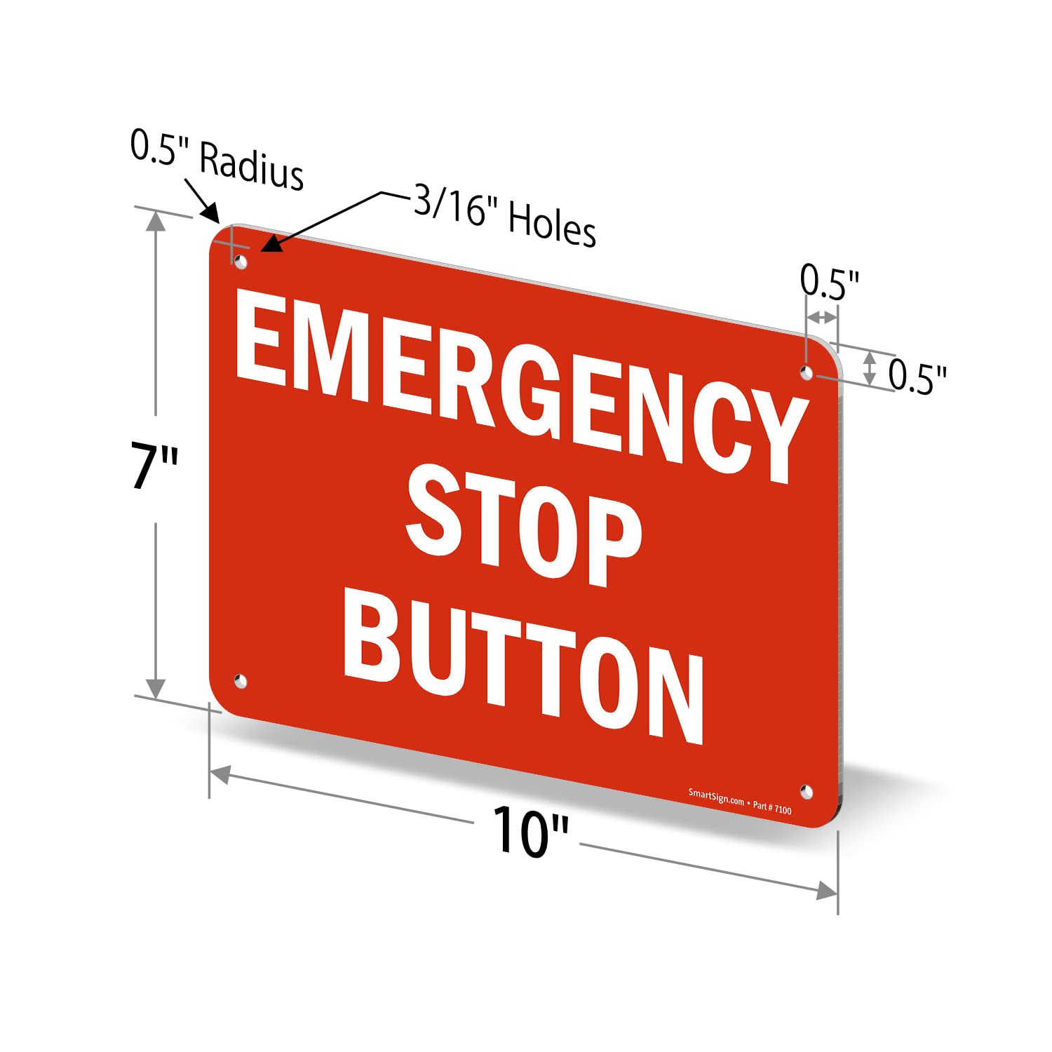 SmartSign 'Emergency Oxygen' Safety Sign – 7x10 Inch Rigid Plastic HDPE With Graphic - View #4