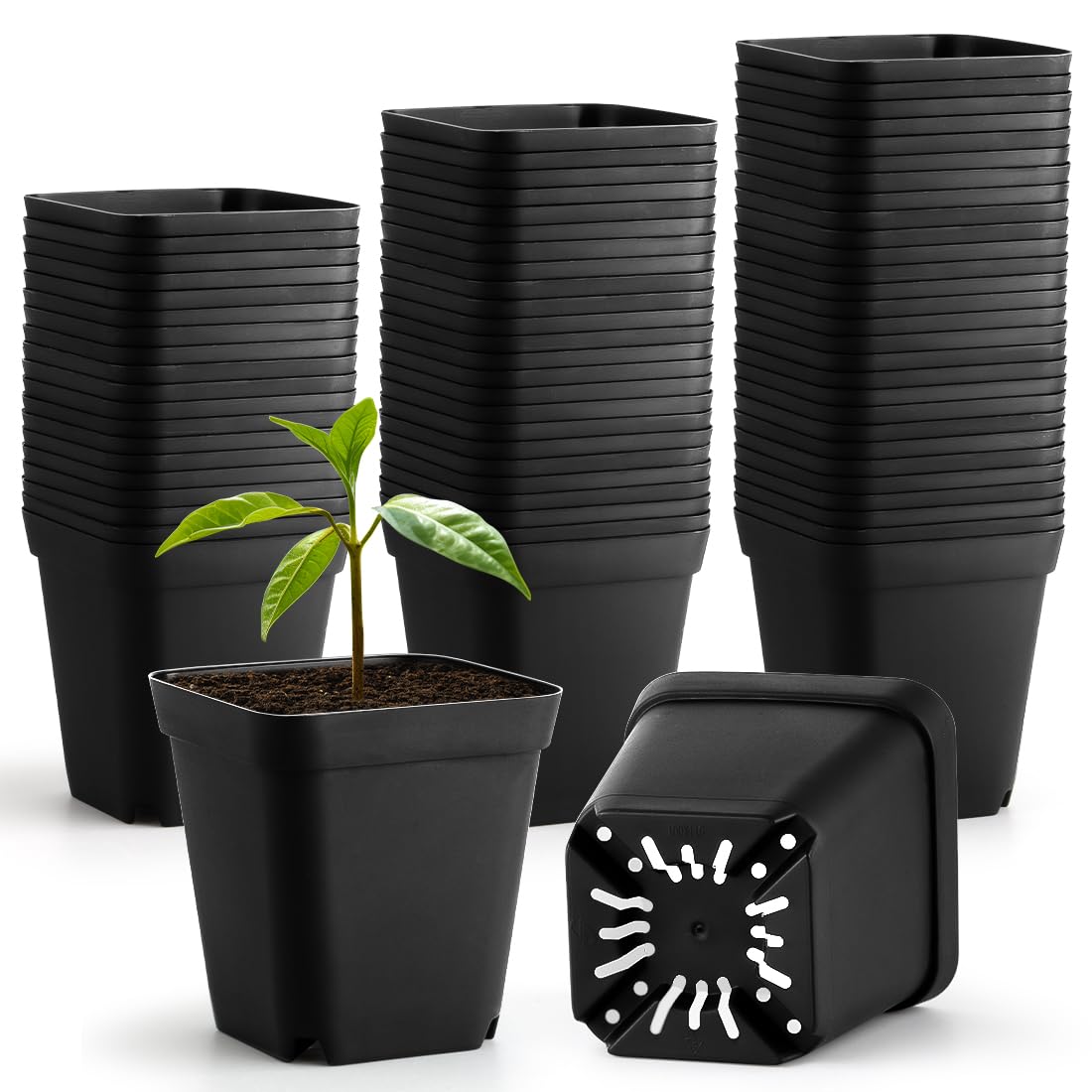 60 Pcs Nursery Pots 2.7 Inch