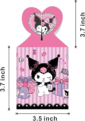 Miniatura 4 de ARHAVI 12 cajas de regalo de fiesta Kuromi, My Melody y Kuromi suministros de fiesta de cumpleaños para decoraciones de fiesta Kawaii