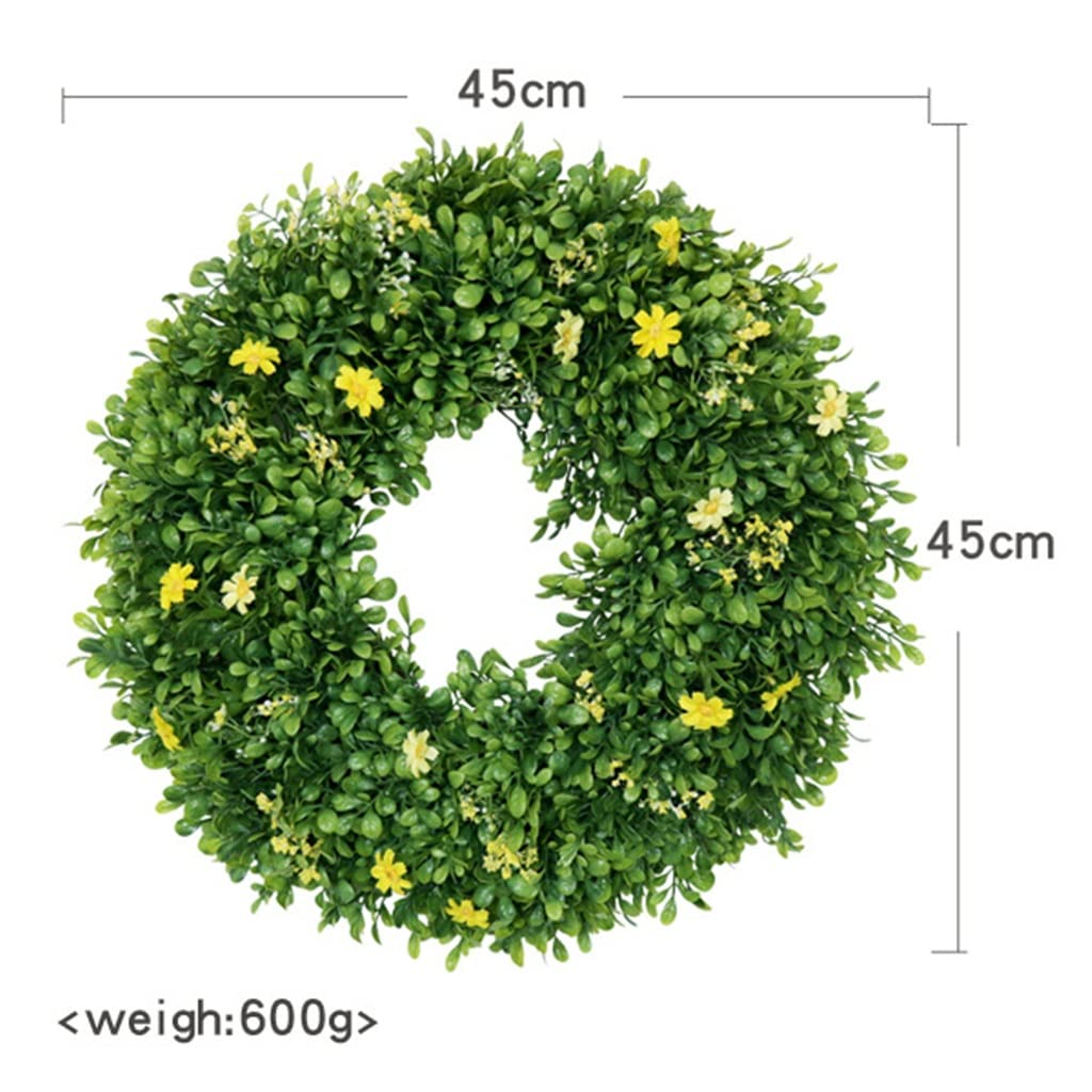 Wieniec Ze Sztucznego Bukszpanu, Dekoracja Domu, Wesele W Stylu Leśnym, Ozdoba Na Drzwi Wejściowe, Z Wiecznie Zielonymi Liśćmi (D 45 * 45CM)