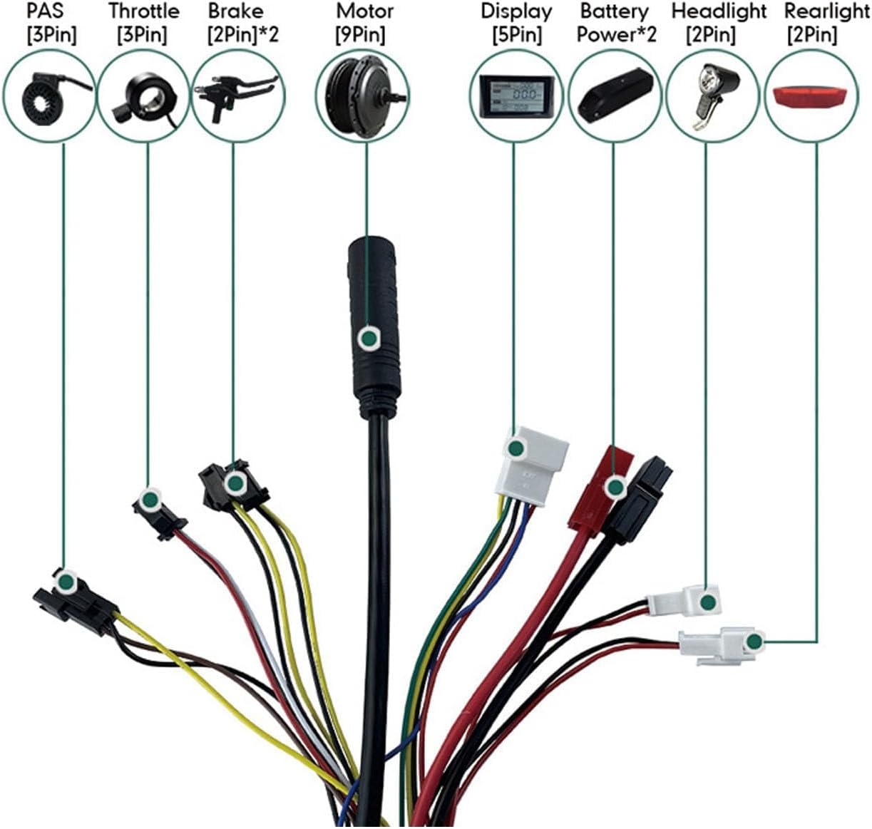 36V 48V 22A 500W Electric Bike Controller, 120x55x30mm/4.7x2.2x1.2in Good Heat Dissipation Electric Bike Square Wave Controller for EBikes Scooter
