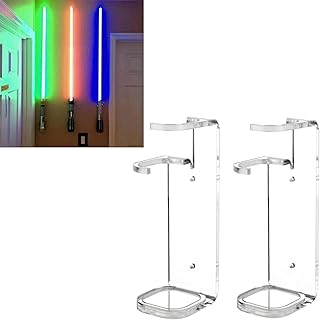 Lightsaber Stand Wall Display, Acrylic Lightsaber Holder Wall Mount Display Stand, Light Saber Display Rack Compatible for Most Lightsaber, Pack of 1/2/3/4