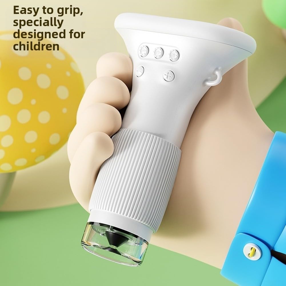 Microscopio digital para niños 100X HD IPS pantalla (marrón)