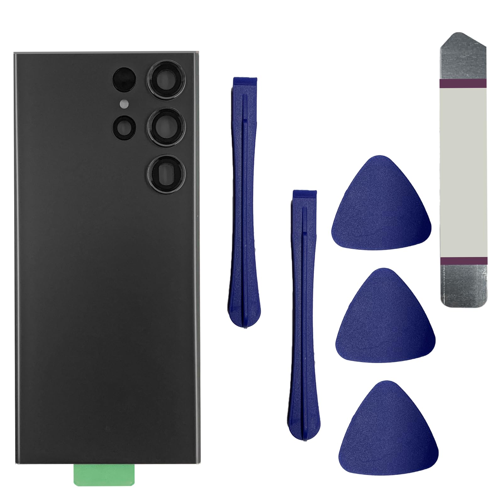 Galaxy S23 Ultra Back Glass Replacement for Samsung Galaxy S23 Ultra Back Cover Glass with Pre-Installed Tape and Camera Lens +Tools (Black)